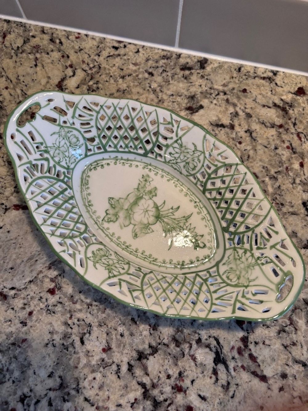 Millard Lister Sales Limited - Vintage Reticulated Perforated Porcelain Dish